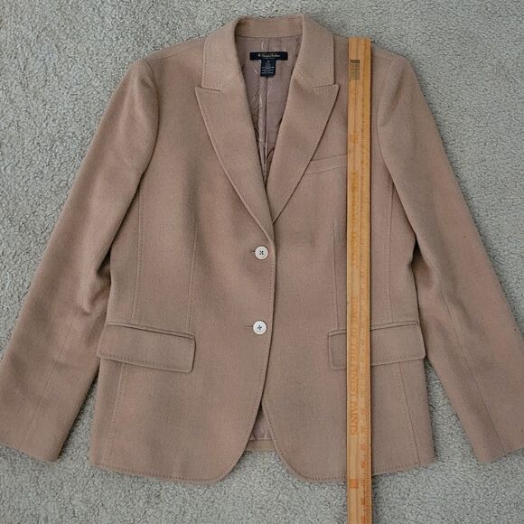 Brooks Brothers LORO PIANA Camel Hair Blazer Womens 12 Tan Career Suit Jacket - Picture 5 of 16